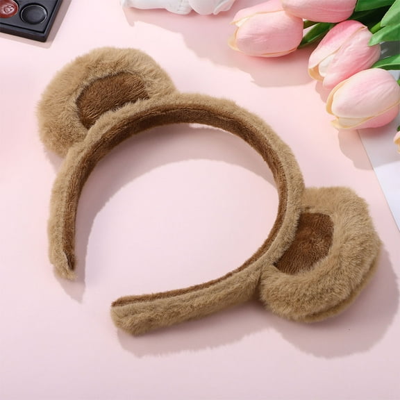 FUEENIRVA 2pcs Cute Style Bear Ears Headband Cloth Hair Accessories For Women Costume Parties