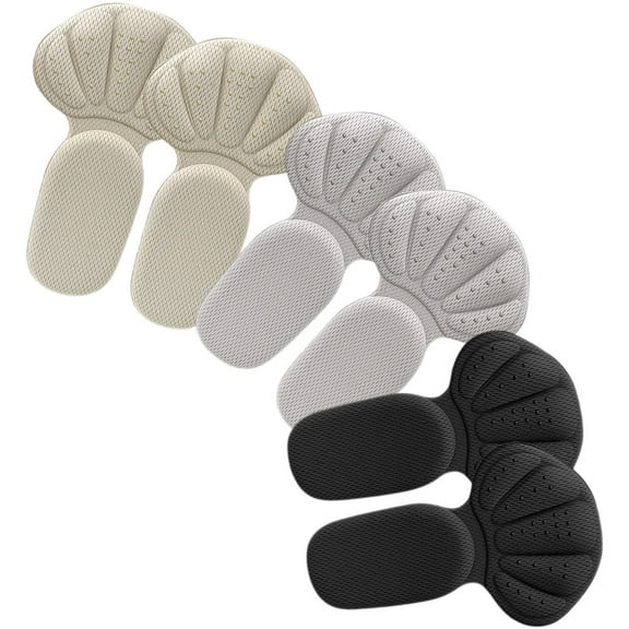 FUEENIRVA Heel Cushions For Back Of Heel Cushion Inserts Mesh Black 3 Pairs