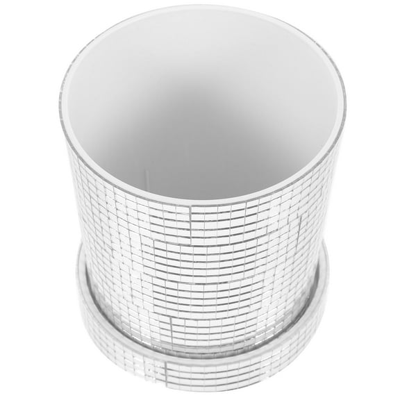 FUEENIRVA Cute Succulent Pots Disco Planter Pot Silver Glass 1 Set