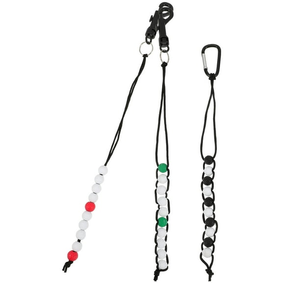 FUEENIRVA 3Pcs Black Plastic Golfing Bead Chain Portable Counting Shots for Course
