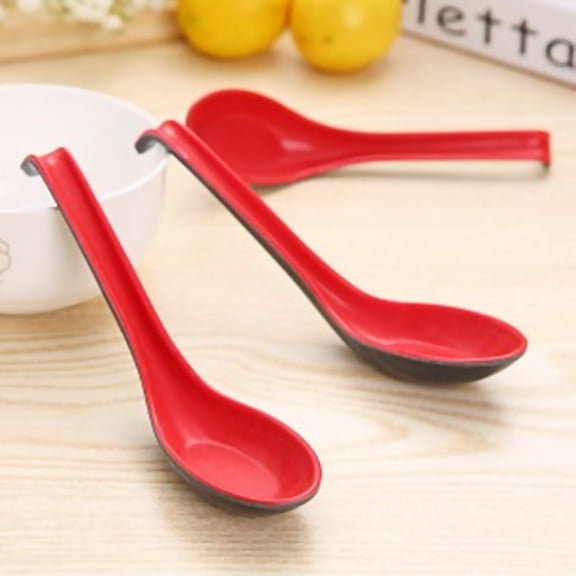 FUEENIRVA 3Pcs Chinese Spoons Soup Classic Asian Style Non-Toxic For Families