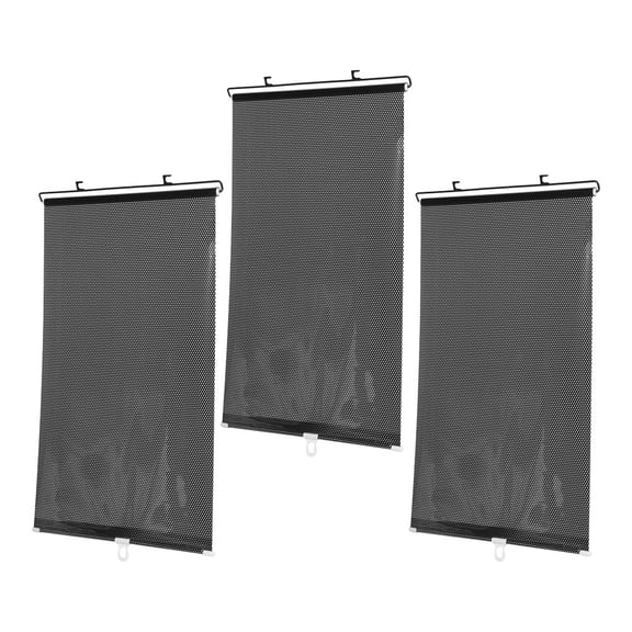 FUEENIRVA 3Pcs Sun Shade Curtains for Car Owners and Homeowners with Retractable Design Heat Insulation PVC Metal