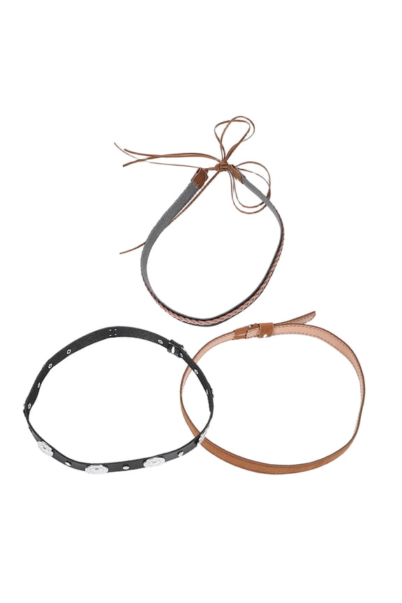 3pcs Decorative Hat Bands for Women Fedora PU and Faux Vintage Hats