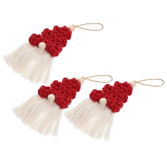 FUEENIRVA 3pcs Unique Ornaments Holiday Hanging Decorations Multi Wood Festive Atmosphere Creation