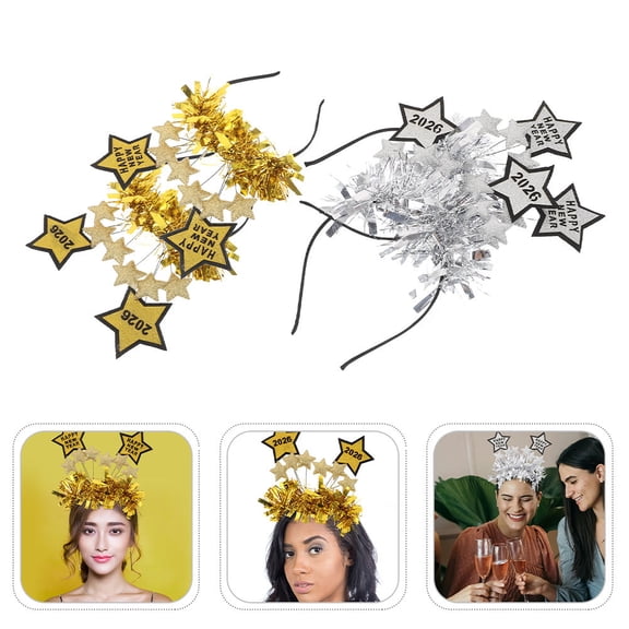 FUEENIRVA Shining Star New Year Headband Assorted Color Festive Holiday Decor