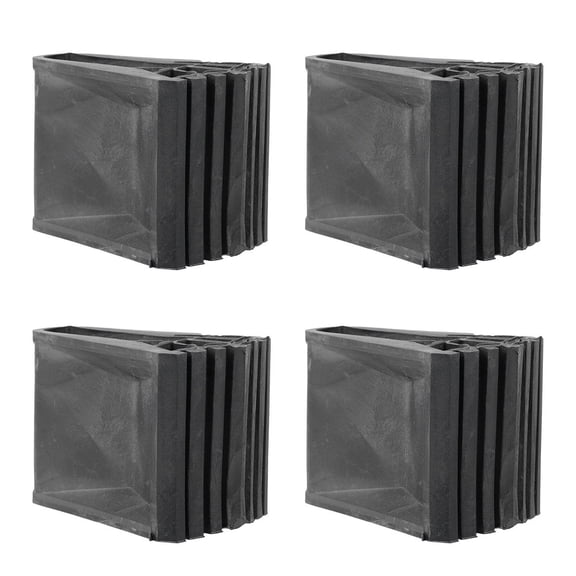 FUEENIRVA 4-Pack Ladder Pads Covers Black Rubber 9x6.3x6.3CM Anti- Stress Dispersion Protectors