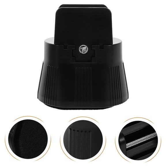 FUEENIRVA 4-Pack Black ABS Round Table Leg Risers for Sofas, 3.2 Inch Adjustable Height Furniture Lifts