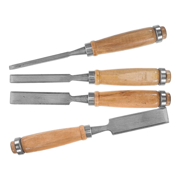 FUEENIRVA 4Pcs Multi Function Woodworking Chisel Set with Storage Pouch for Wood Crafting