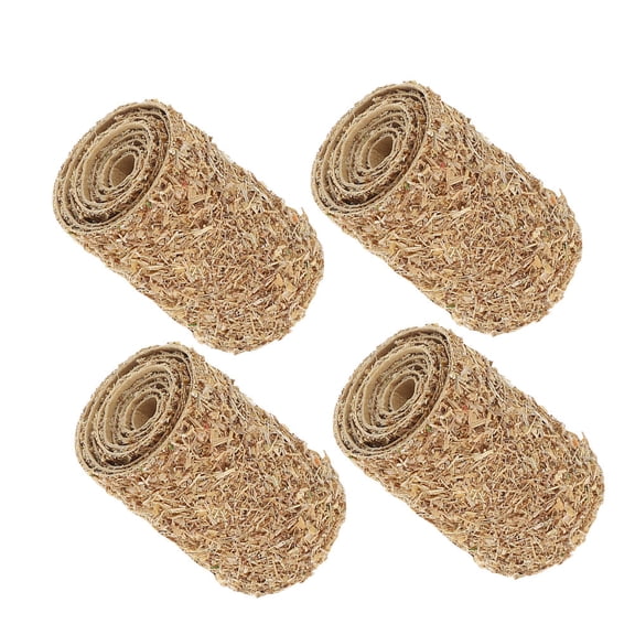 FUEENIRVA Artificial Hay for Decoration Khaki Wood Realistic Appearance Low Maintenance 4Pcs