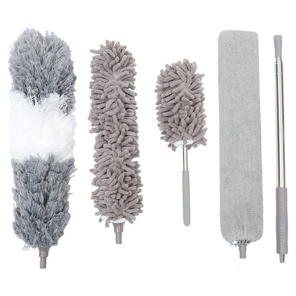 FUEENIRVA Long Handle Duster Ceiling Dust Cleaner Chenille 5-Pcs Home Cleaning Cleaning Brush