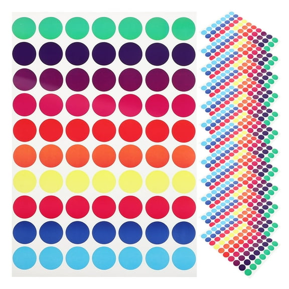 FUEENIRVA 50Pcs Circle Sticker Dot Multi-Colored Self-Adhesive for Classroom