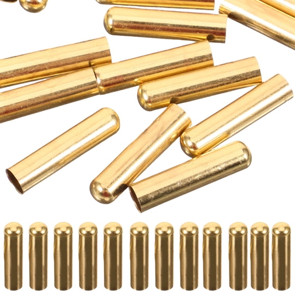 FUEENIRVA 50Pcs Golden Metal Shoelace Tips Replacement Aglets for DIY Shoes and Accessories