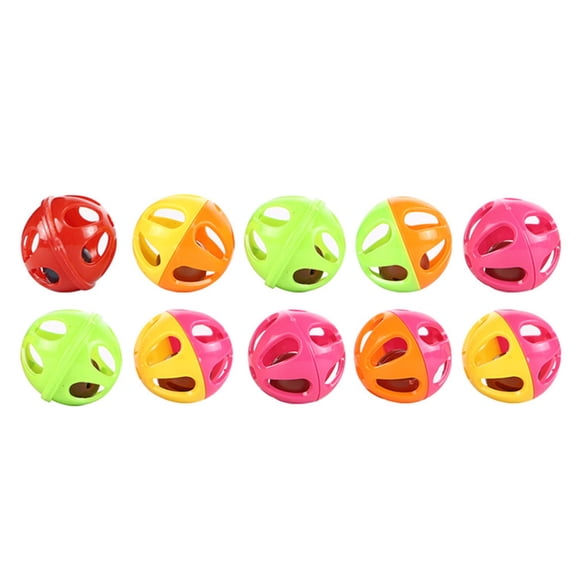 FUEENIRVA 50Pcs Cat Bell Balls Plastic Assorted Color Avoids Scratching Furniture for Pet Owners Indoor Playtime