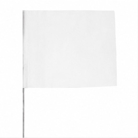 FUEENIRVA 50pcs White Lawn Marking Flags Steel Wire Pvc, for Irrigation