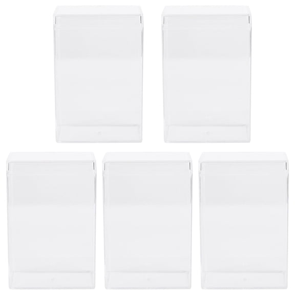 FUEENIRVA 5-Pack Clear Plastic Display Boxes for 3D Models and Statues with Protective Design to Prevent Accidental Damage