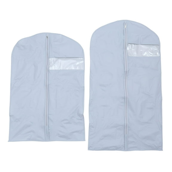 FUEENIRVA 5Pcs Dust Cover for Coat Storage Bag Grey Plastic PEVA EVA Clothes Protection 11.8X23.6X0.2in