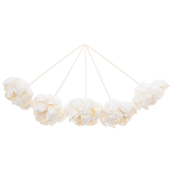 FUEENIRVA 5pcs Flower Diffuser Sticks with Peony Flowers, Pith Paper and Wood