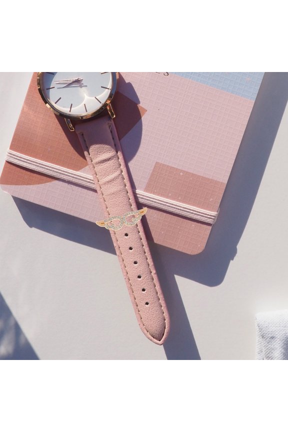 5Pcs Elegant Golden Watch Bracelet Charms with Rhinestone Decoration for Watch Strap