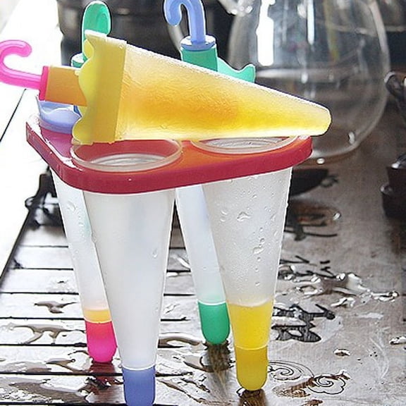 FUEENIRVA 6 Different Coloured Handles Reusable Ice Lolly Makers Mini 6-Cell For Kids Family