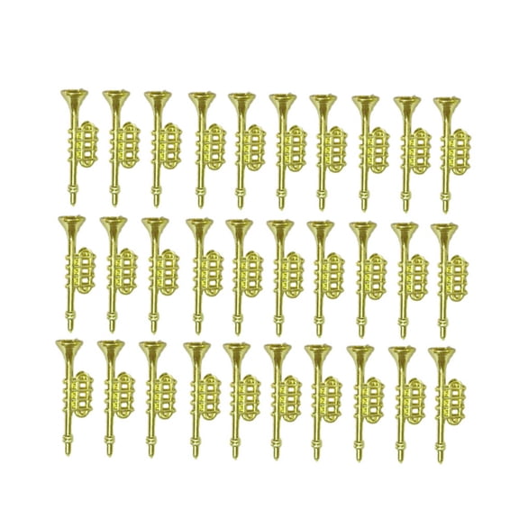 FUEENIRVA 60Pcs Gold Horn Ornaments Christmas Tree Decoration Lightweight and Easy to Hang for Festive Decor