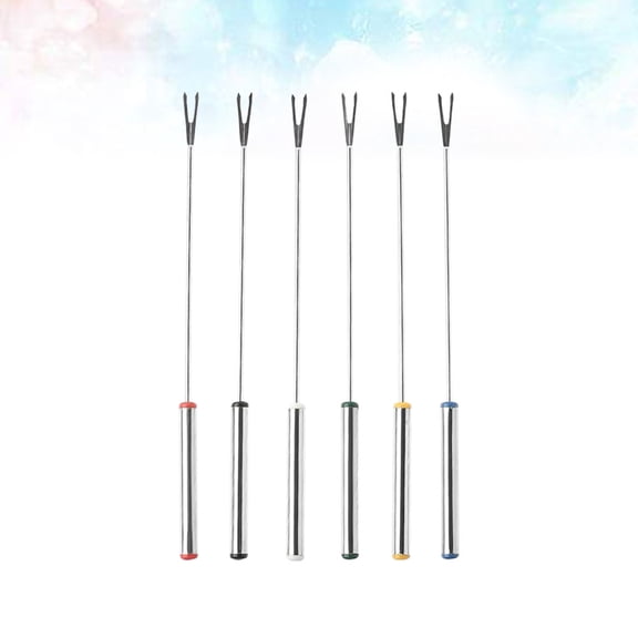 FUEENIRVA 6Pcs Stainless Steel Barbecue Forks Suitable for Marshmallow Sausage Vegetables