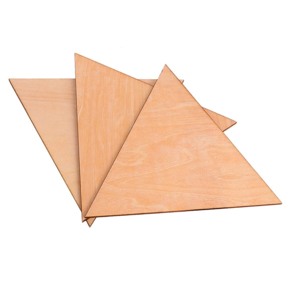 FUEENIRVA 6Pcs Triangle Pendant for Craft Supplies in Wood Color 5.50X6.29X0.12in