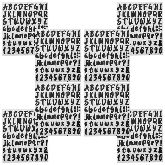 FUEENIRVA Oil Resistant Black PVC Number Labels for Mailbox 8 Sheets