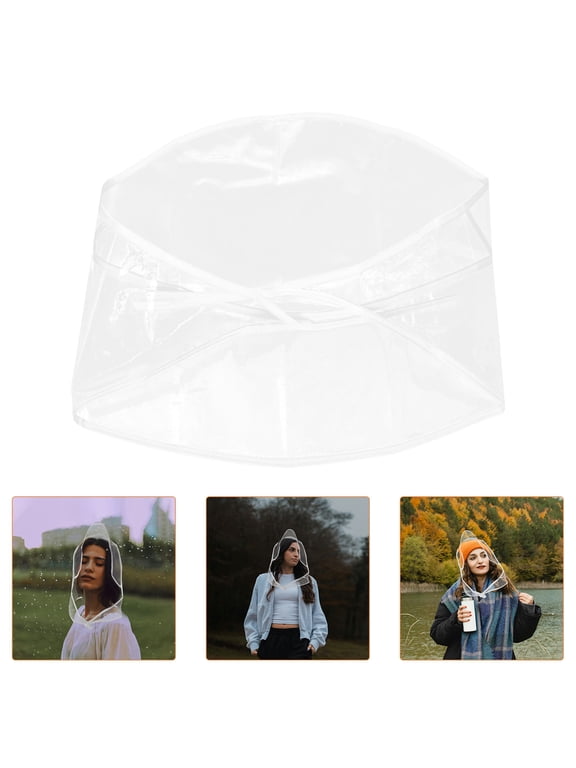 8Pcs Clear Waterproof Rain Bonnets Portable Plastic Hats to Keep Hairstyle Dry