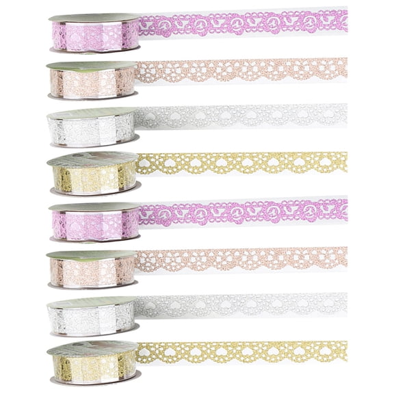 FUEENIRVA Decorative Border Tape Scrapbooking Lace Tape 8 Rolls Postcard Decoration Assorted Color