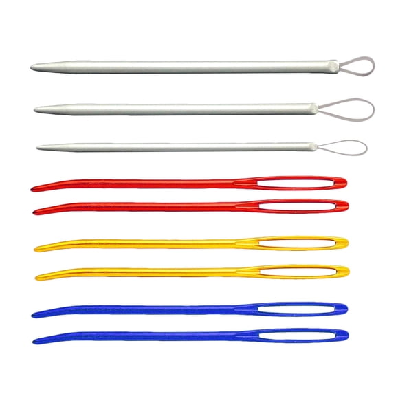 FUEENIRVA 9Pcs Aluminum Sewing Needles with Bent Tips for Crochet Knitting Assorted Colors