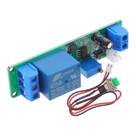 FUEENIRVA Versatile Green Delay Off Relay Switch with External Button Trigger for Home