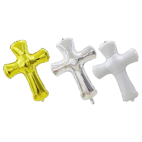 FUEENIRVA Foil Balloon Cross Shape Balloon Gold 3Pcs