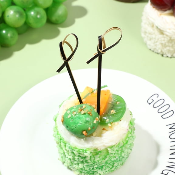 FUEENIRVA Bamboo Knot Picks For Fruit And Cocktail Garnish 10.5Cm Long 200Pcs For Home