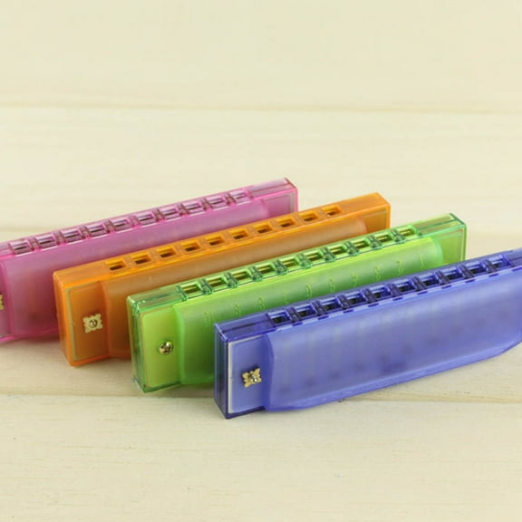 FUEENIRVA Beginner Harmonica in Orange for Child Development and Music Production 1 Set
