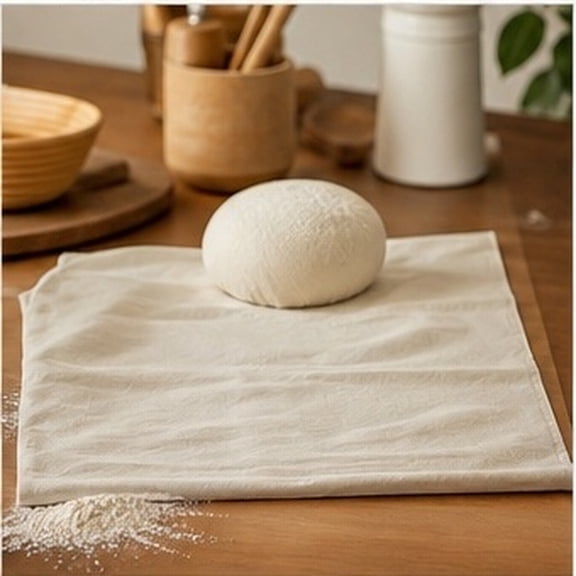 FUEENIRVA White Cotton Linen Bread Proofing Cloth, Breathable Baking Mat for Dough Fermentation and Homemade Bread Making