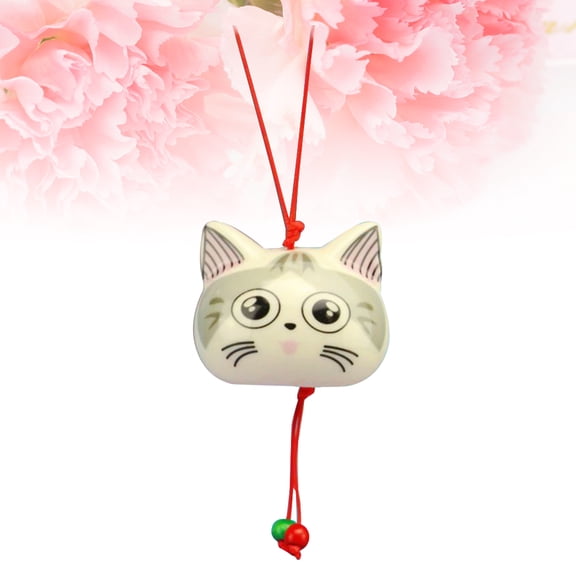 FUEENIRVA Indoor Wind Chime Cat Themed Ceramic 1Pack Aesthetic Addition to Any Room