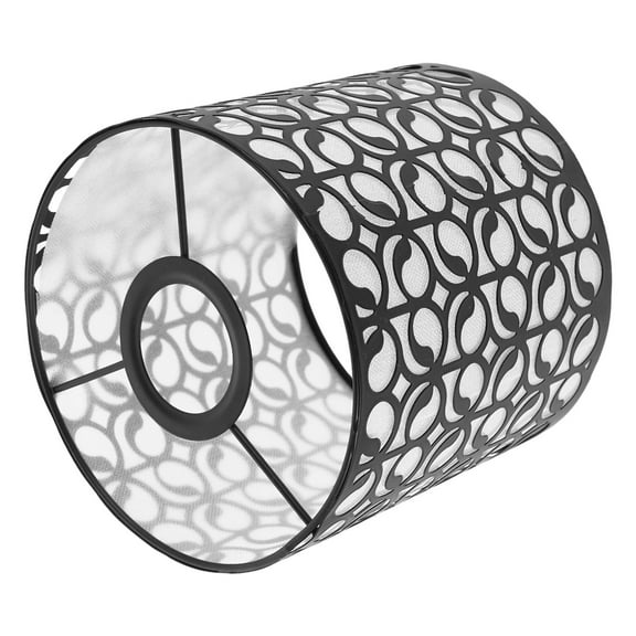 FUEENIRVA Drum Lamp Shades Black Metal Light Cover For Bedroom Dining Room 1Set