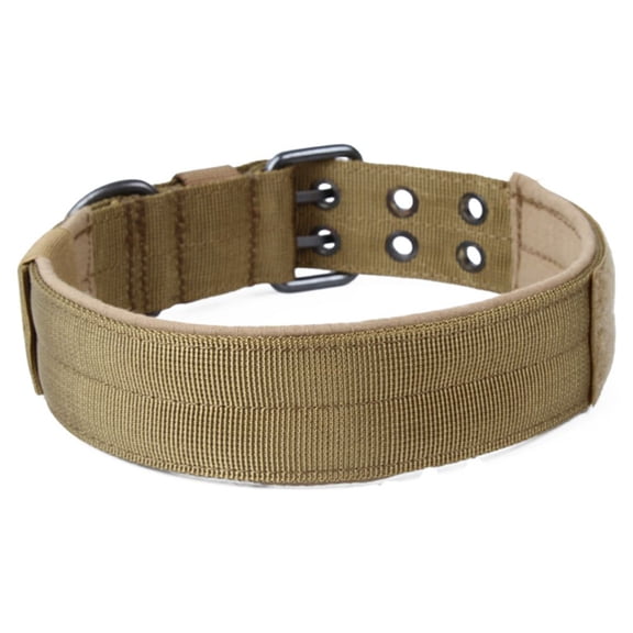 FUEENIRVA Dog Collar Brown 1Set Adjustable with Metal Buckle Nylon for Outdoor and Training