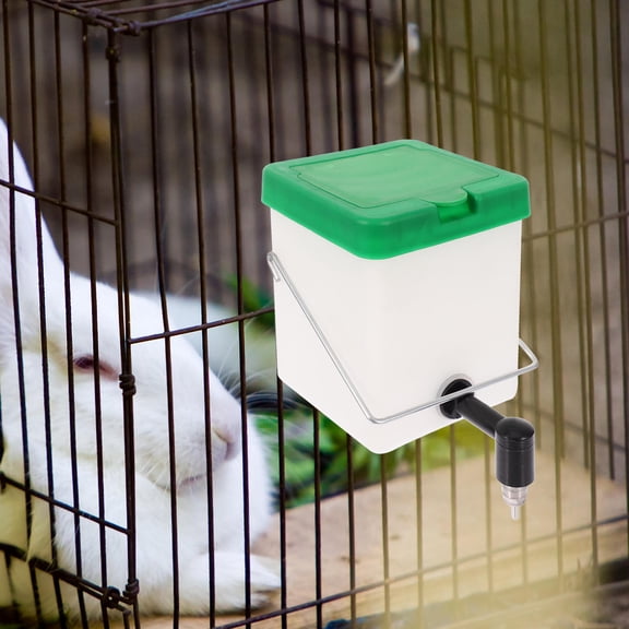 FUEENIRVA Water Fountains for Rabbits Rabbit Water Fountain White PVC 1Pack