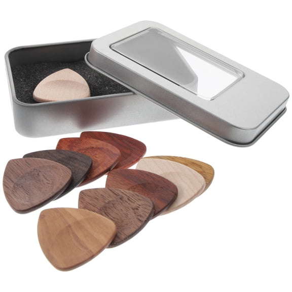 FUEENIRVA Wood Iron Folk Acoustic Guitar Picks Heavy Thick Variety Pack