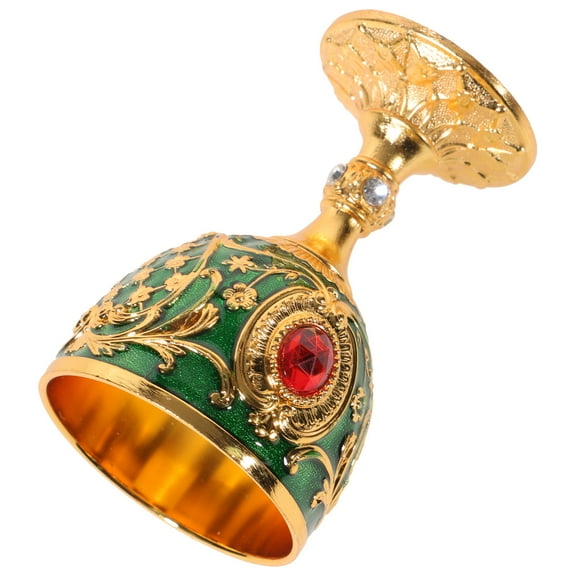 FUEENIRVA Green Retro Alloy Wine Cup for Home Use Design Perfect for Drinks and Decorations 3.2oz