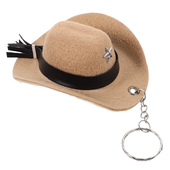 FUEENIRVA Mini Khaki Hat Keychain for Bag and Keys, Decorative Accessory, and Stylish, 1 Piece