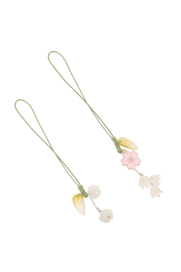 2-Pack Phone Keychain Lanyards with Stylish Decorative Bag Charms and Pendant Accessories for Everyday Use