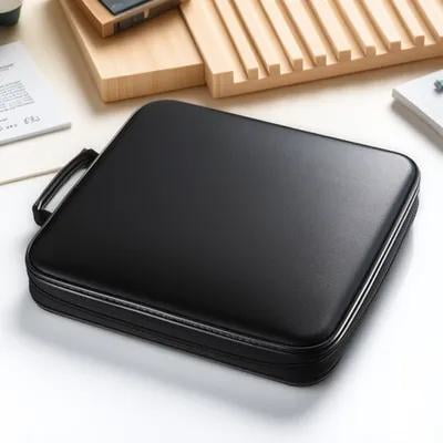 FUEENIRVA Disc Storage Case Portable Black with Handle Zipper Closure Ideal for Collection and Travel
