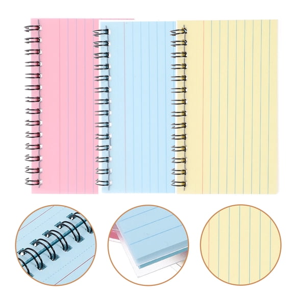 FUEENIRVA Mini Index Card Notebooks, 3 Pieces with Spiral Binding for Notes and Review