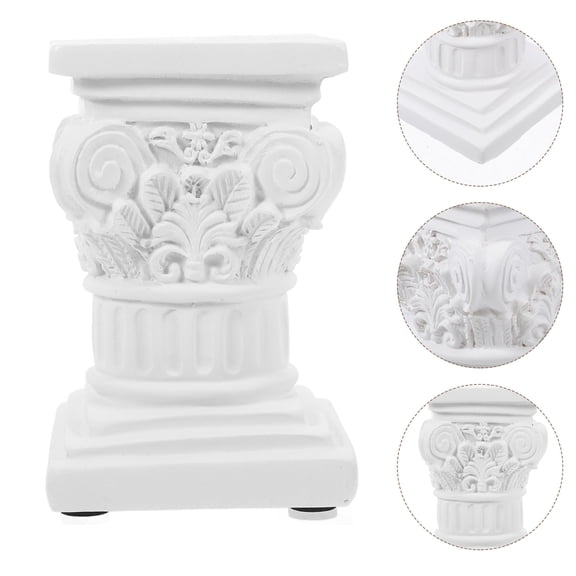 FUEENIRVA White Roman Column Statue with Artistic Design and Intricate Details for Garden, Entryway, and Home Decor