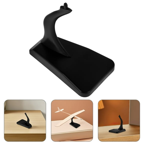 FUEENIRVA Aircraft Models Holder Model Airplane Display Stand Black Plastic 1Set
