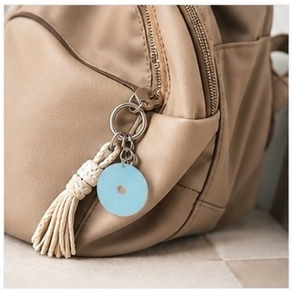 FUEENIRVA Music-Inspired Mini CD Charms, 12-Piece Plastic Keychain Pendants for Purse Accessories