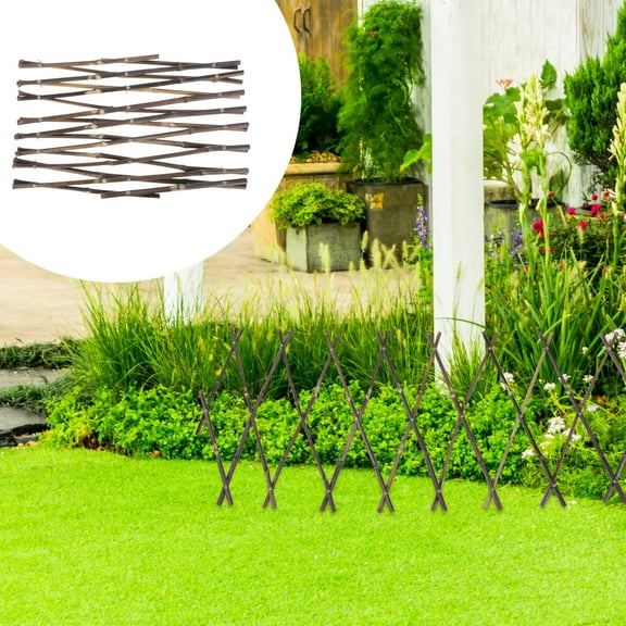 FUEENIRVA Natural Bamboo Landscape Edging Decorative Fence Brown 180x7Inches Durable Outdoor Use 1Pack
