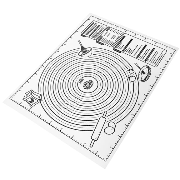 FUEENIRVA Silicone Pastry Mat for Measuring Ingredients with Nonstick Feature White 1Pcs